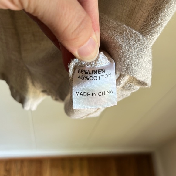 Princess Polly Tan Beige Boho Casual Linen Beach V-Neck Romper Jumpsuit Sz 2 - Picture 6 of 13